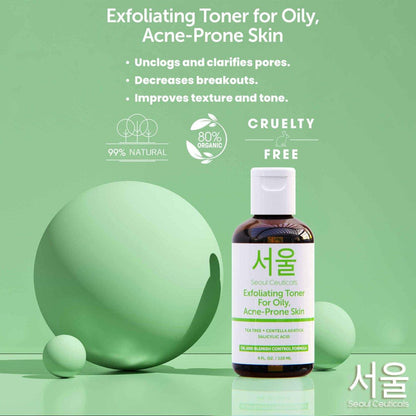Exfoliating Toner for Oily, Acne Prone Skin